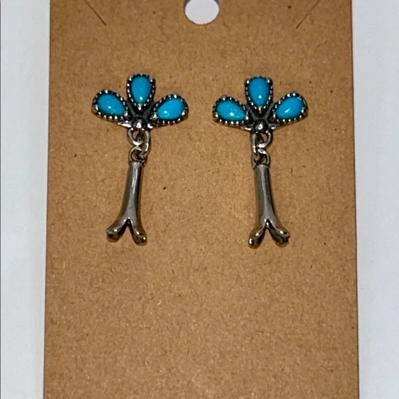 NWOT Carolyn Pollack Sterling Silver Squash Blossom Designer Necklace Earrings - Picture 9 of 12